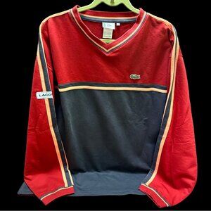 Lacoste Red and Black Long Sleeve Shirt size 6 vintage 90’s